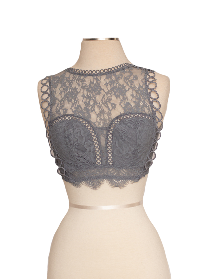 Blue Sheer Lace Bralette