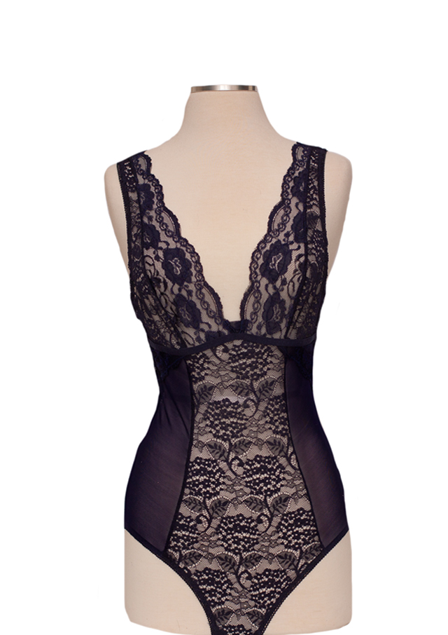 Navy Blue Lace Bodysuit